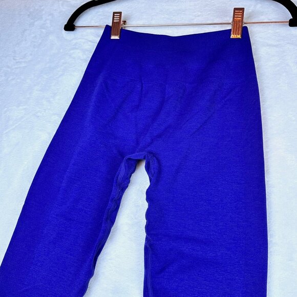 Alphalete amplify leggings Sz Small Blue High Rise Butt Scrunch Gym Yoga Lifting - Picture 3 of 7